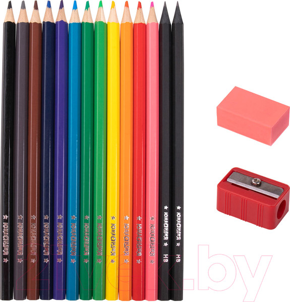 Изображение товара Набор цветных карандашей Юнландия Монстрик / 181690 (12цв)