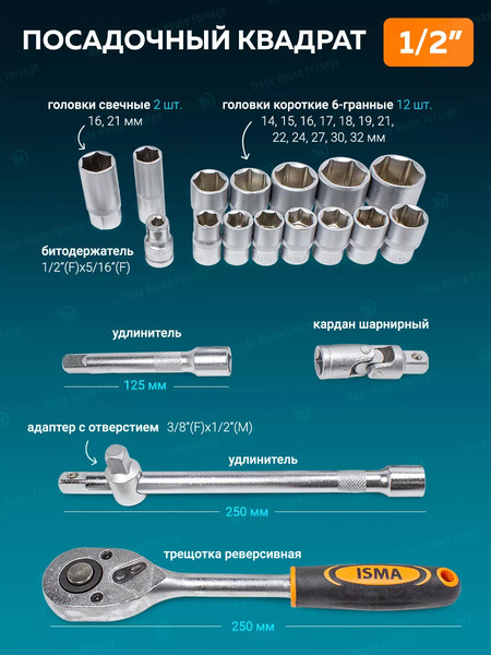 Изображение товара Универсальный набор инструментов ISMA 4821-5(50773)