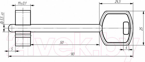 Изображение товара Замок врезной Зенит Сувальдный ЗВ9-4.2 (медь)