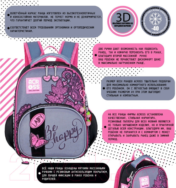 Изображение товара Школьный рюкзак Across ACR22-194-7