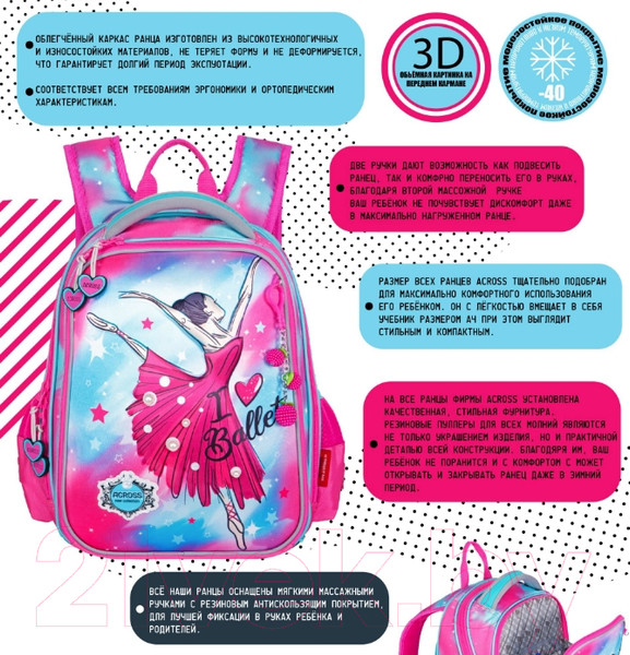 Изображение товара Школьный рюкзак Across ACR22-392-4