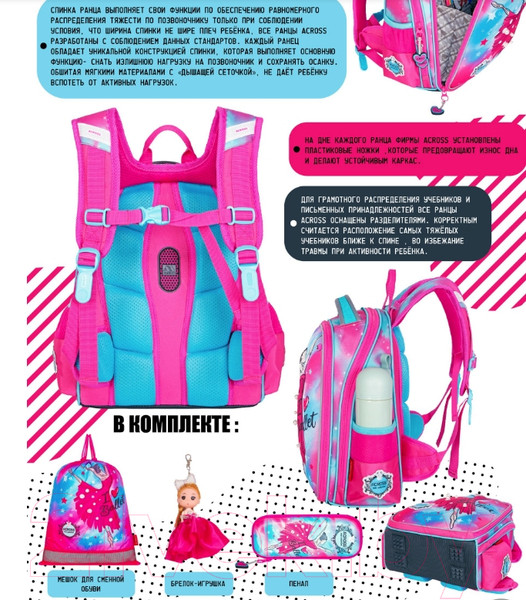 Изображение товара Школьный рюкзак Across ACR22-392-4