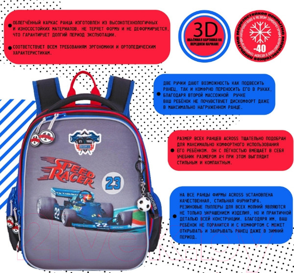 Изображение товара Школьный рюкзак Across ACR22-193-1