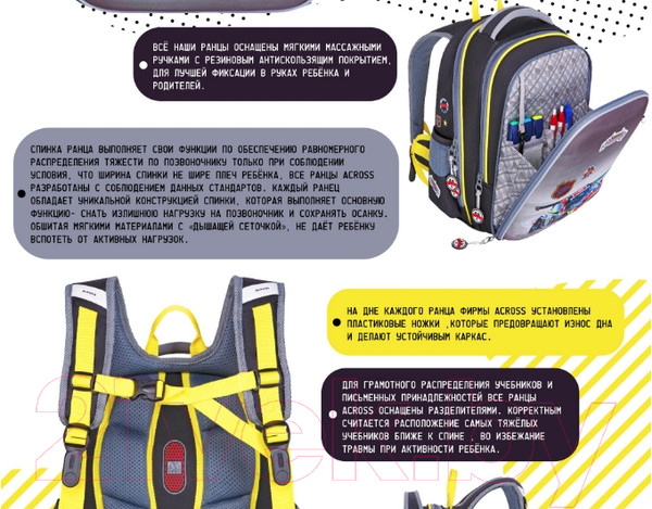Изображение товара Школьный рюкзак Across ACR22-193-3