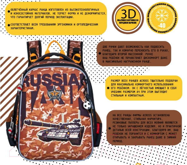 Изображение товара Школьный рюкзак Across ACR22-192-2