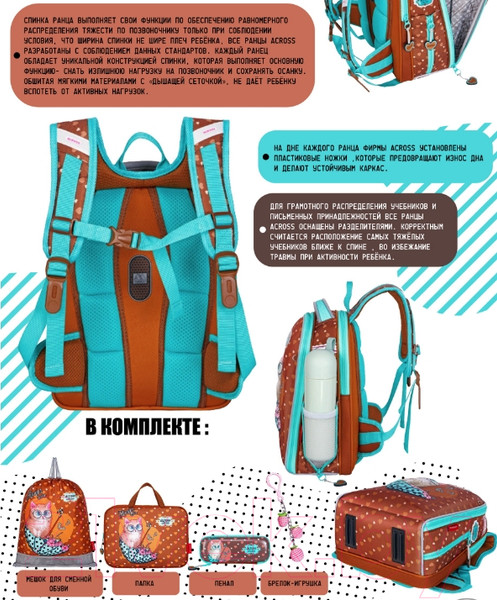 Изображение товара Школьный рюкзак Across ACR22-490-8