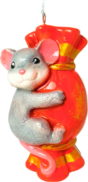 Изображение товара Елочная игрушка Грай Мышь с конфетой ЕГ-29
