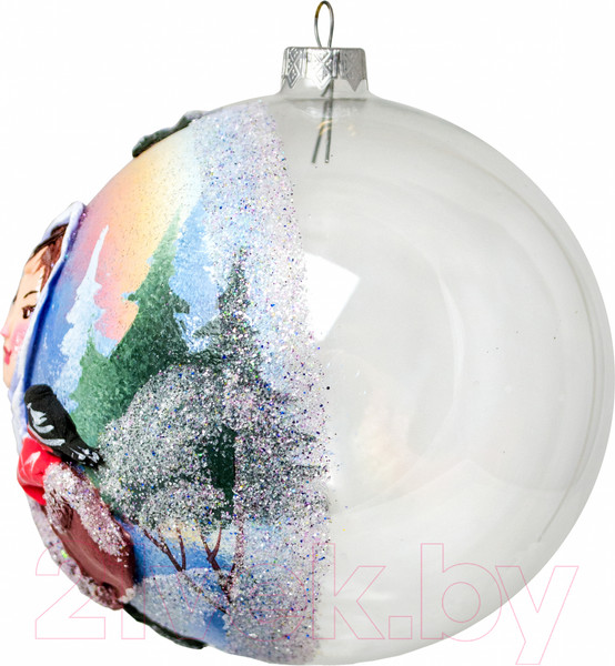 Изображение товара Шар новогодний Грай Девушка и снегирь ШБ120-3