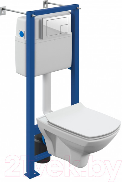 Изображение товара Унитаз подвесной с инсталляцией Cersanit Carina XL CO DPL EO / 64119 (с кнопкой смыва)