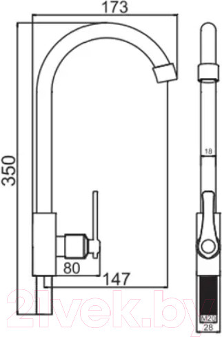 Изображение товара Кран на одну воду Potato P4183