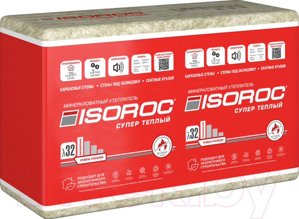 Изображение товара Минеральная вата Isoroc Super Warm 100/610x1000/Y/C