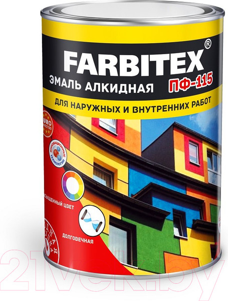 Изображение товара Эмаль Farbitex ПФ-115 (2.7кг, матовый белый)