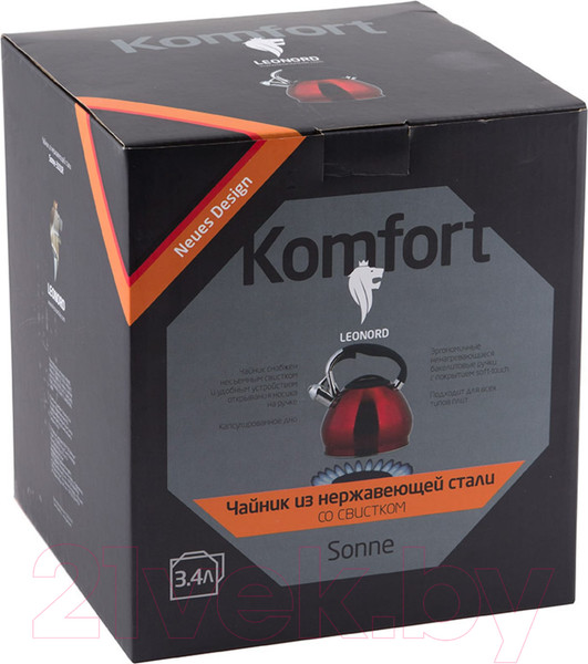 Изображение товара Чайник со свистком Leonord Sonne-3101R / 002804