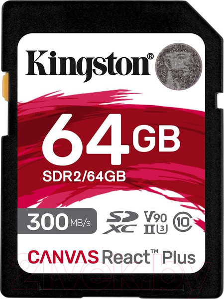 Изображение товара Карта памяти Kingston Canvas React Plus SDXC 64GB (SDR2/64GB)