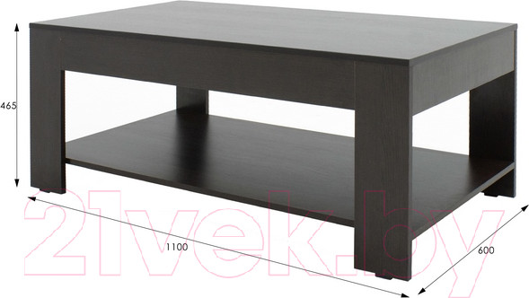 Изображение товара Журнальный столик Мебелик BeautyStyle 26 без стекла (венге)