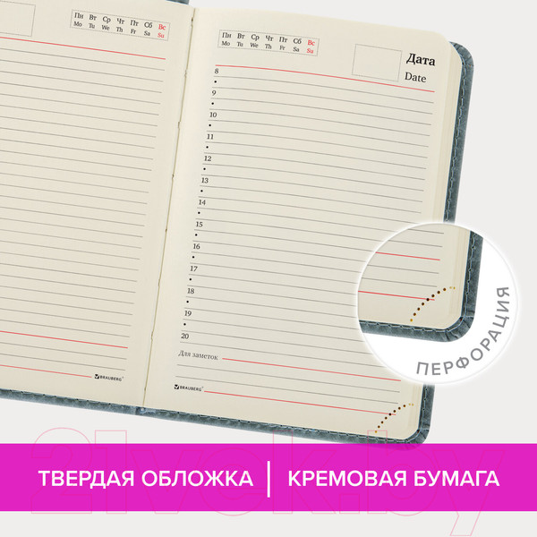 Изображение товара Ежедневник Brauberg Status / 113369 (серый/голубой)