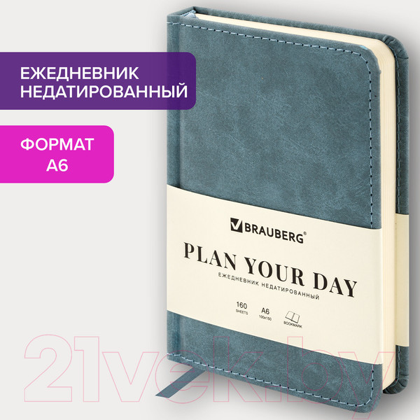 Изображение товара Ежедневник Brauberg Status / 113369 (серый/голубой)