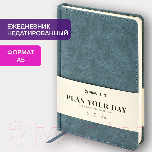 Изображение товара Ежедневник Brauberg Status / 113365 (серый/голубой)