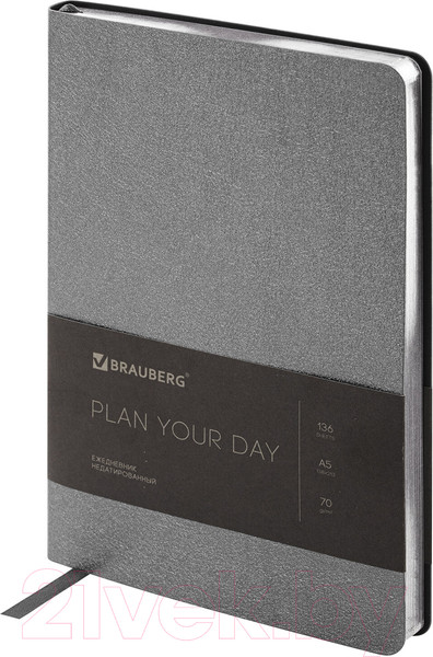 Изображение товара Ежедневник Brauberg Metallic / 113377 (серебряный)