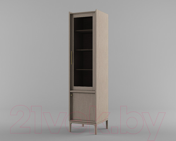 Изображение товара Шкаф-пенал с витриной Молодечномебель Брюгге D2 ВМФ-1688 (капучино)