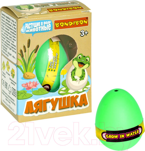 Изображение товара Набор для опытов Bondibon Растущие в воде животные. Вырасти лягушку / ВВ4857-4