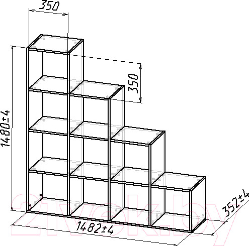 Изображение товара Стеллаж Мебель-Класс Куб-5 (белый)