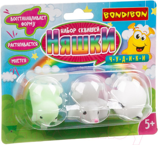 Изображение товара Набор сквишей Bondibon Чудики. Няшки, единорог, слон, панда / ВВ3513