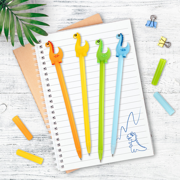 Изображение товара Ручка шариковая Юнландия Динозаврик / 143809 (ассорти, 0.7мм синий)