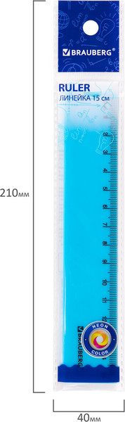 Изображение товара Линейка Brauberg Neon / 210750 (в ассортименте)