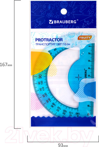 Изображение товара Транспортир Brauberg Fruity / 210768 (в ассортименте)