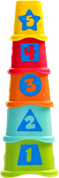 Изображение товара Развивающая игрушка Chicco Пирамидка Stacking Cups 2 в 1 / 9373