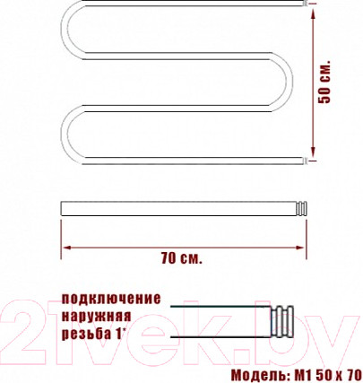 Изображение товара Полотенцесушитель водяной НИКА М.-1 50x70 / 640570200
