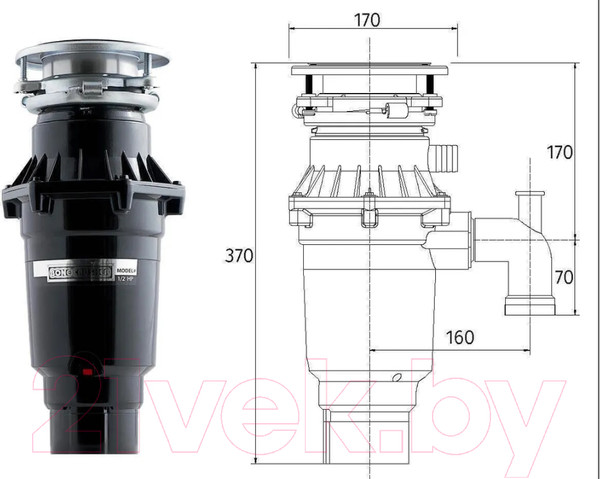 Изображение товара Измельчитель отходов Bone Crusher Slim Line 810 / ВС810-SL