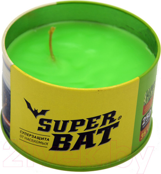 Изображение товара Свеча от насекомых Super Bat На масле цитронеллы в банке / SBAT01016 (250г)