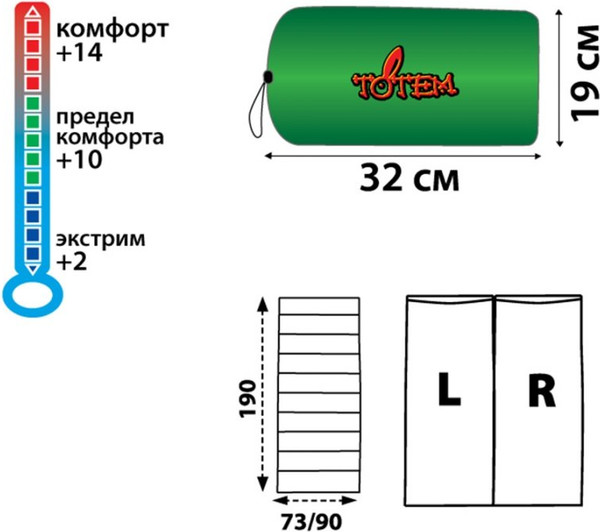 Изображение товара Спальный мешок Totem Woodcock / TTS-001 (правый)