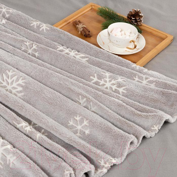 Изображение товара Плед Этель Снежинки / 7110866 (150x200, корал-флис)