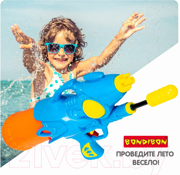 Изображение товара Бластер игрушечный Bondibon Водный пистолет. Наше лето / ВВ2847-Б (синий)