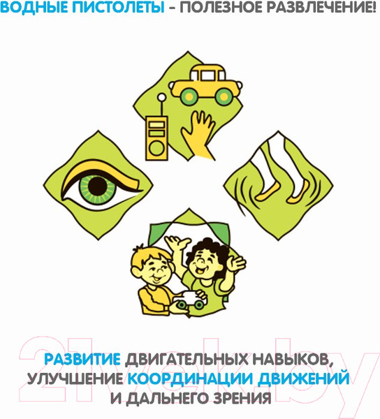Изображение товара Бластер игрушечный Bondibon Водный пистолет. Наше лето / ВВ2847-Б (синий)