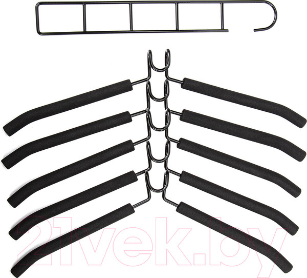 Изображение товара Металлическая вешалка-плечики Brabix 607474 (5шт, черный)