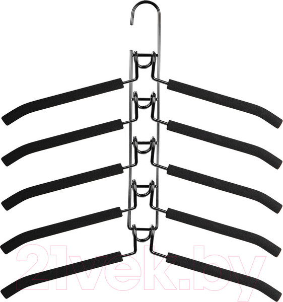Изображение товара Металлическая вешалка-плечики Brabix 607474 (5шт, черный)