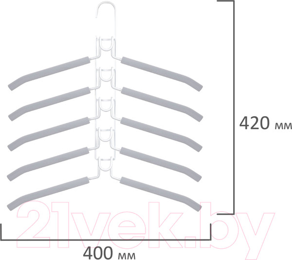 Изображение товара Металлическая вешалка-плечики Brabix 607475 (5шт, серый)