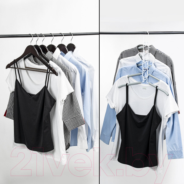 Изображение товара Металлическая вешалка-плечики Brabix 607475 (5шт, серый)