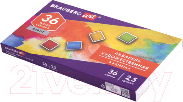 Изображение товара Акварельные краски Brauberg Art Debut / 191779 (36цв)