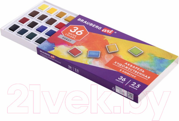 Изображение товара Акварельные краски Brauberg Art Debut / 191779 (36цв)
