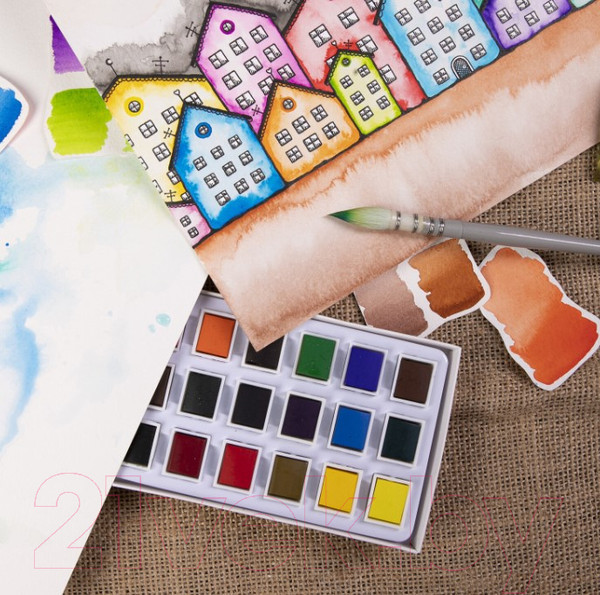 Изображение товара Акварельные краски Brauberg Art Debut / 191777 (18цв)