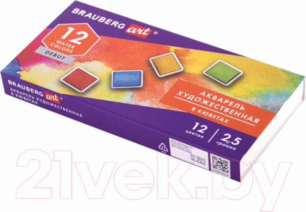 Изображение товара Акварельные краски Brauberg Art Debut / 191776 (12цв)