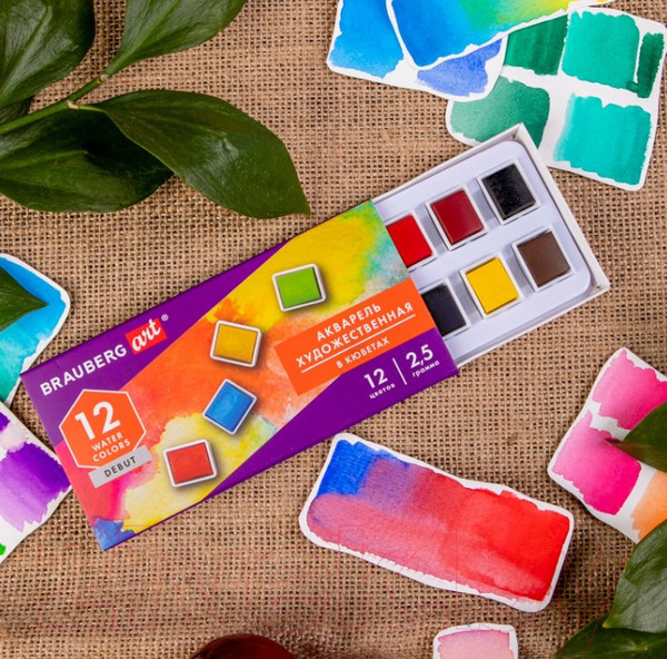 Изображение товара Акварельные краски Brauberg Art Debut / 191776 (12цв)