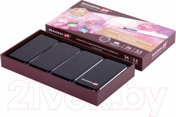 Изображение товара Акварельные краски Brauberg Art Premiere / 191774 (36цв)