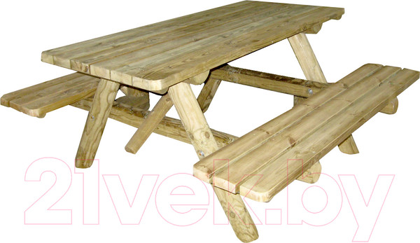 Изображение товара Скамья-стол садовая Массив-Древ Тип А 1600x1700xH750
