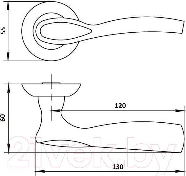 Изображение товара Ручка дверная Vettore R07.120 MACC (кофе)